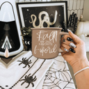  Fall Ceramic Coffee Mugs, Modern Farmhouse Autumn + Halloween Drinkware Bundle 2pk