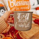 Fall Ceramic Coffee Mugs, Modern Farmhouse Autumn + Halloween Drinkware Bundle 2pk