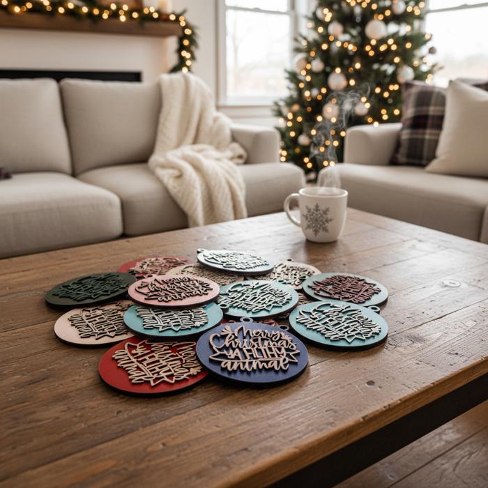 Funny Christmas Gifts for Cheap, Deck the Halls and Not Your Family, Holiday Humor, Funny Christmas Ornaments Handmade, Colorful Christmas Decorations