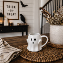  Ghost Shaped Mugs | Cute Halloween Coffee Cup | Spooky Season Kitchen | Fall Pastel Ceramic Ghost Gifts | Modern Halloween Decor Gift Ideas