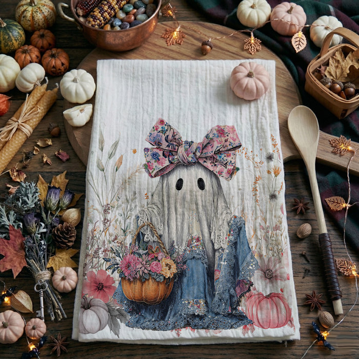 Spooky Season Halloween Kitchen Towel – Modern Stylish Halloween Decor + Gift IDeas