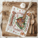  Fall Words Kitchen Towel, Autumn Kitchen Decoration Cotton | Cozy Autumn Farmhouse Kitchen Decor, Fall Definition Unique Tea Towel Gift Idea