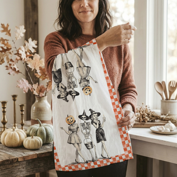 Spooky Season Halloween Kitchen Towel – Modern Stylish Halloween Decor + Gift IDeas