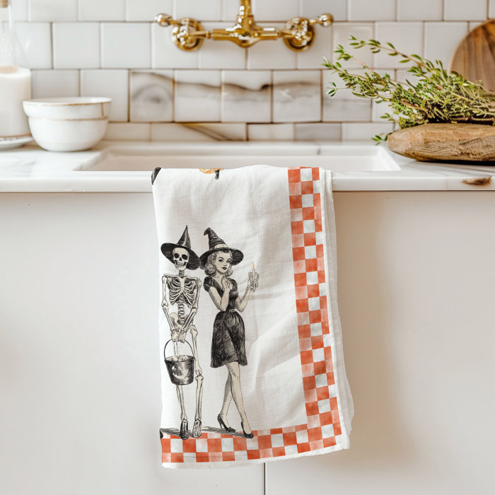 Spooky Season Halloween Kitchen Towel – Modern Stylish Halloween Decor + Gift IDeas