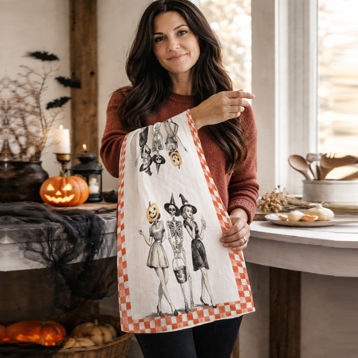 Spooky Season Halloween Kitchen Towel – Modern Stylish Halloween Decor + Gift IDeas