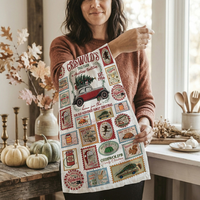 Fall Words Kitchen Towel, Autumn Kitchen Decoration Cotton | Cozy Autumn Farmhouse Kitchen Decor, Fall Definition Unique Tea Towel Gift Idea