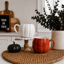  Pumpkin Shaped Coffee Mugs, Ceramic Fall and Halloween Drinkware USA made, Cute Fall Gift Ideas