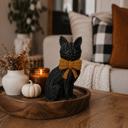  Black Cat Halloween Decor | Cute Cat Figurine With Bow | Spooky Shelf Decor | Halloween Tiered Tray Decor, Unique Halloween Gift for Cat Mom