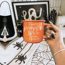  Fall Ceramic Coffee Mugs, Modern Farmhouse Autumn + Halloween Drinkware Bundle 2pk