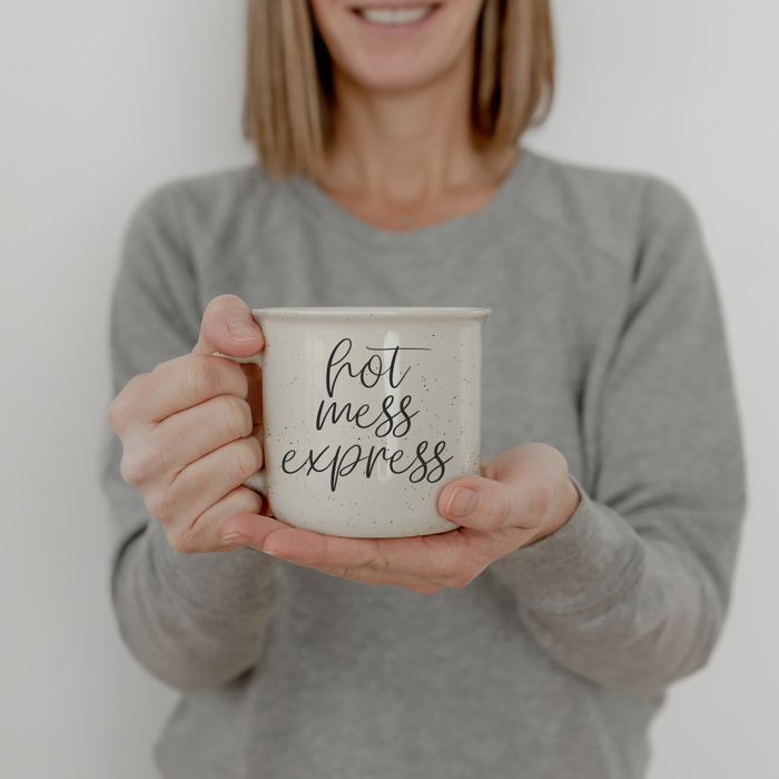 Ceramic Coffee Mugs 2pk | Funny Gift Ideas | Modern Farmhouse Drinkware | Funny Coffee Cups