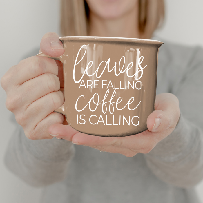 Fall Ceramic Coffee Mugs, Modern Farmhouse Autumn + Halloween Drinkware Bundle 2pk