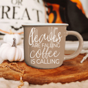  Fall Ceramic Coffee Mugs, Modern Farmhouse Autumn + Halloween Drinkware Bundle 2pk