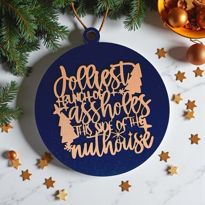 Funny Christmas Gifts for Cheap, Deck the Halls and Not Your Family, Holiday Humor, Funny Christmas Ornaments Handmade, Colorful Christmas Decorations