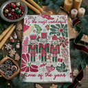 Nutcracker Boho Candy Cane Christmas Themed Kitchen Decor – Peppermint Towel