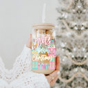 Nutcracker Glass Cups with Lid and Straws 2pk | 17oz Funny Glass Tumblers For Moms | Glass Can Cups
