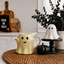  Ghost Shaped Mugs | Cute Halloween Coffee Cup | Spooky Season Kitchen | Fall Pastel Ceramic Ghost Gifts | Modern Halloween Decor Gift Ideas
