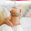  Glass Cups with Lid and Straws 2pk | 17oz Funny Glass Tumblers For Moms | Glass Can Cups