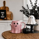  Ghost Shaped Mugs | Cute Halloween Coffee Cup | Spooky Season Kitchen | Fall Pastel Ceramic Ghost Gifts | Modern Halloween Decor Gift Ideas