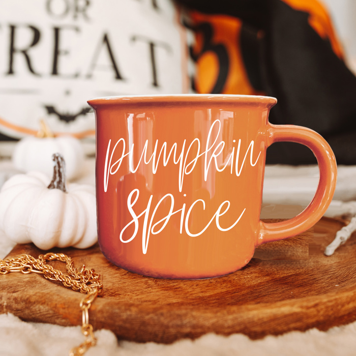 Fall Ceramic Coffee Mugs, Modern Farmhouse Autumn + Halloween Drinkware Bundle 2pk