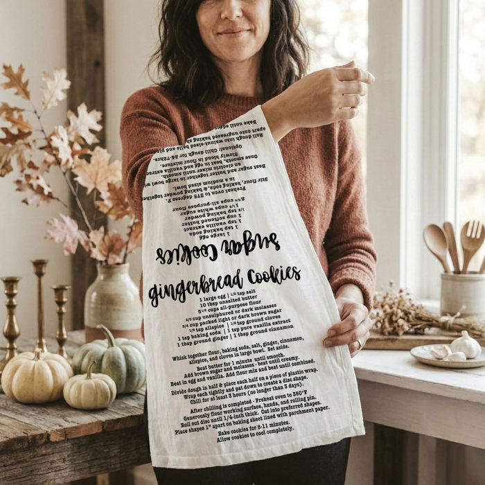 Fall Words Kitchen Towel, Autumn Kitchen Decoration Cotton | Cozy Autumn Farmhouse Kitchen Decor, Fall Definition Unique Tea Towel Gift Idea