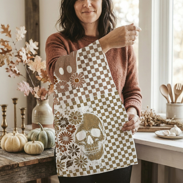 Spooky Season Halloween Kitchen Towel – Modern Stylish Halloween Decor + Gift IDeas