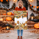Patchwork Scene Spooky Season Halloween Kitchen Towel – Modern Stylish Halloween Decor + Gift IDeas