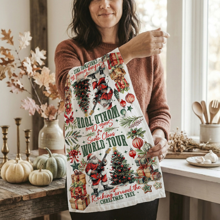 Fall Words Kitchen Towel, Autumn Kitchen Decoration Cotton | Cozy Autumn Farmhouse Kitchen Decor, Fall Definition Unique Tea Towel Gift Idea
