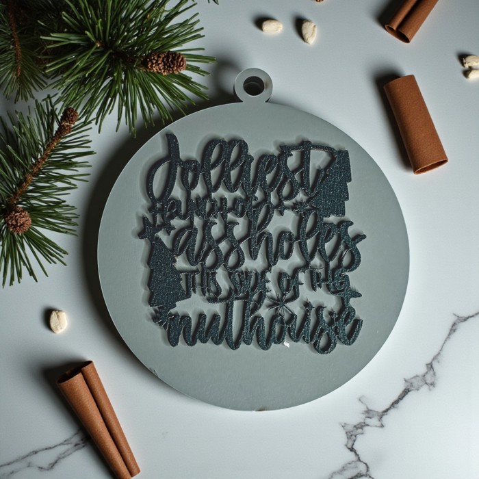 Funny Christmas Gifts for Cheap, Deck the Halls and Not Your Family, Holiday Humor, Funny Christmas Ornaments Handmade, Colorful Christmas Decorations