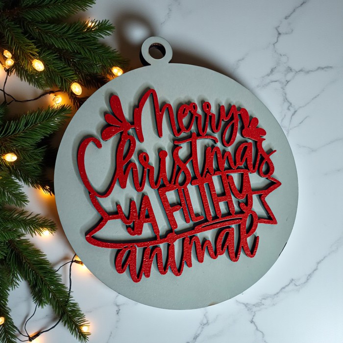 Funny Christmas Gifts for Cheap, Deck the Halls and Not Your Family, Holiday Humor, Funny Christmas Ornaments Handmade, Colorful Christmas Decorations