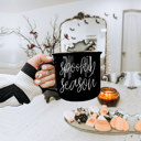  Fall Ceramic Coffee Mugs, Modern Farmhouse Autumn + Halloween Drinkware Bundle 2pk