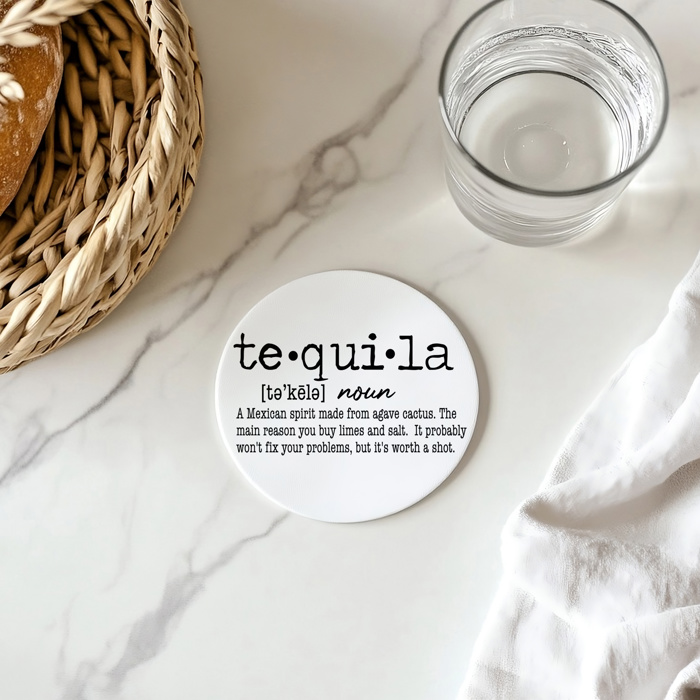 Funny Drink Definition Coasters | Bar Cart Ceramic Coaster | Build Your Own Gift Set | Funny Tabletop Decor & Gifts