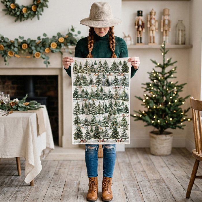 Fall Words Kitchen Towel, Autumn Kitchen Decoration Cotton | Cozy Autumn Farmhouse Kitchen Decor, Fall Definition Unique Tea Towel Gift Idea
