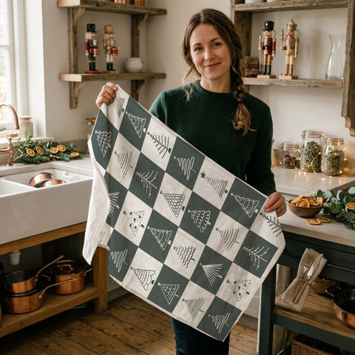 Fall Words Kitchen Towel, Autumn Kitchen Decoration Cotton | Cozy Autumn Farmhouse Kitchen Decor, Fall Definition Unique Tea Towel Gift Idea