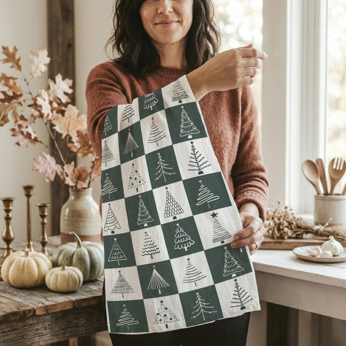 Fall Words Kitchen Towel, Autumn Kitchen Decoration Cotton | Cozy Autumn Farmhouse Kitchen Decor, Fall Definition Unique Tea Towel Gift Idea