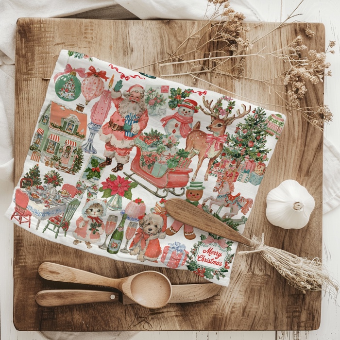 Fall Words Kitchen Towel, Autumn Kitchen Decoration Cotton | Cozy Autumn Farmhouse Kitchen Decor, Fall Definition Unique Tea Towel Gift Idea