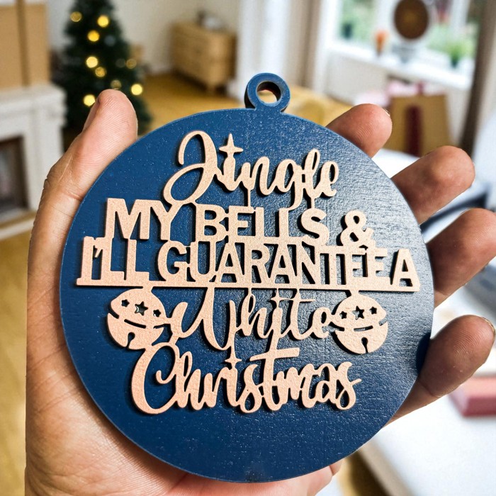 Comfy & Cozy Christmas Home Decor, Handmade Wooden Circle Tree Ornaments or Hanging Holiday Accent, Colorful Cute Christmas Decorations