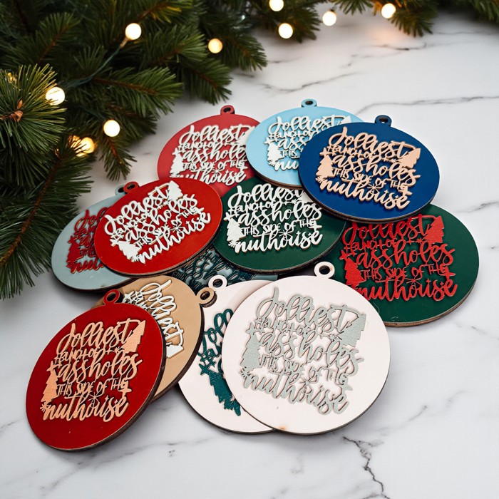 Funny Christmas Gifts for Cheap, Deck the Halls and Not Your Family, Holiday Humor, Funny Christmas Ornaments Handmade, Colorful Christmas Decorations