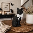  Black Cat Halloween Decor | Cute Cat Figurine With Bow | Spooky Shelf Decor | Halloween Tiered Tray Decor, Unique Halloween Gift for Cat Mom