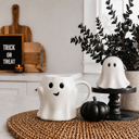  Ghost Shaped Mugs | Cute Halloween Coffee Cup | Spooky Season Kitchen | Fall Pastel Ceramic Ghost Gifts | Modern Halloween Decor Gift Ideas