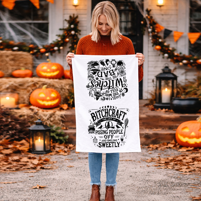 Spooky Season Halloween Kitchen Towel – Modern Stylish Halloween Decor + Gift IDeas