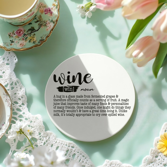 Funny Drink Definition Coasters | Bar Cart Ceramic Coaster | Build Your Own Gift Set | Funny Tabletop Decor & Gifts
