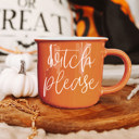  Fall Ceramic Coffee Mugs, Modern Farmhouse Autumn + Halloween Drinkware Bundle 2pk