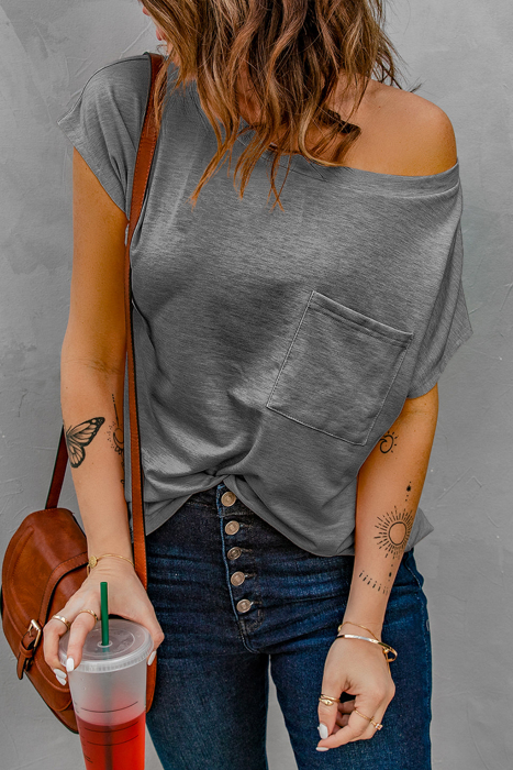 Pocketed Tee with Side Slits