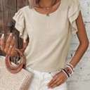  Ruffled Short Sleeve Casual Blouse