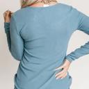  Lace Crochet V Neck Long Sleeve Top