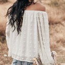  Dotted Off the Shoulder Blouse