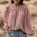  Dotted Off the Shoulder Blouse