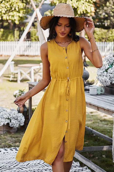 Button Front Midi