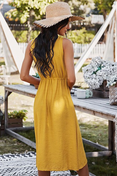 Button Front Midi