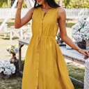  Button Front Midi
